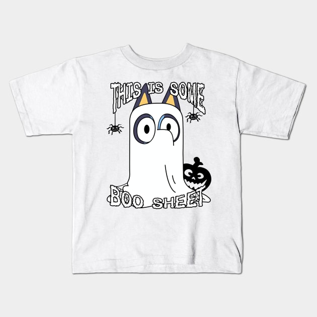 This is Some Boo Sheet Kids T-Shirt by Karl Doodling